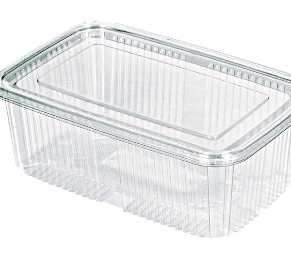 Plastična posuda pravougaona  195x130x65mm PET1000 ravna